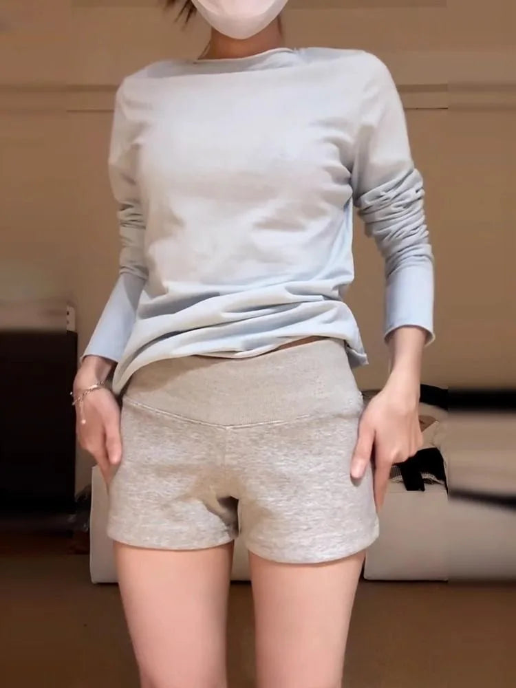 Fashion Sexy Slim Fit Shorts Women 2026 New Summer US Style Grey Low Rise Solid Bodycon Booty Shorts Female Casual Hot Sale