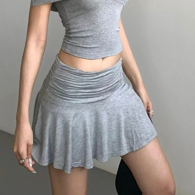 Spicy A-Line Skirt Pleated Ballet Women's Skirt Pure Color Pleated Waist Short Skirt With Lace Hemline Anti-Light Walking Girl